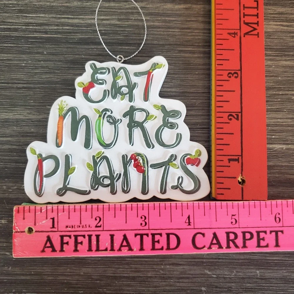 EAT MORE PLANTS Resin Christmas Ornament - Vegetarian Vegan Gardener Chef Gift